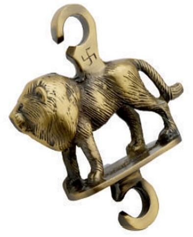 S-41 Lion Design Brass Rajwadi Swing Chain Hook