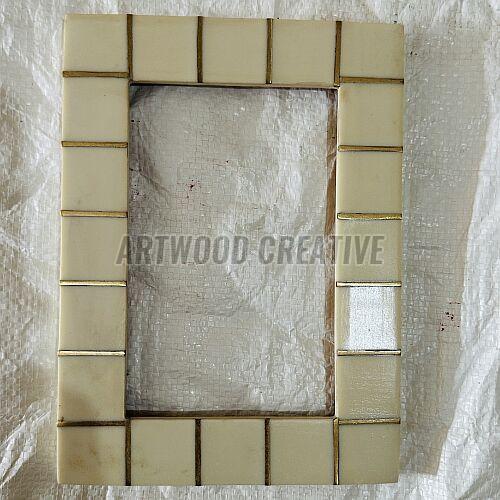 Polished Cream Rectangular Resin Photo Frame