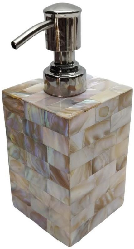 Elegant Natural Mother OF Pearl Metal Soap Dispenser