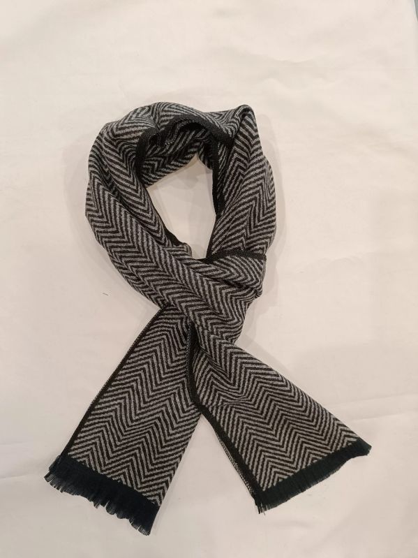 Gray and Black Stripes Designer Wear Muffler