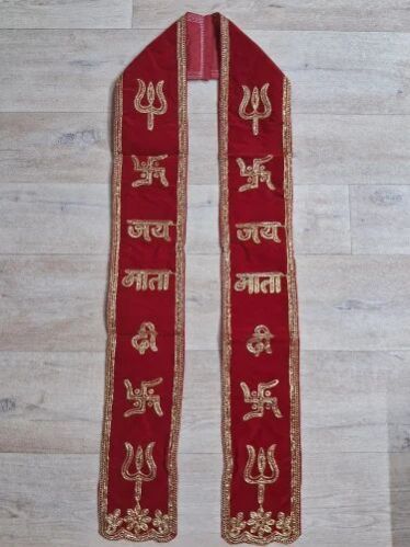 Jay Mata Di Embroidery Work on Velvet Dupatta/ Patke