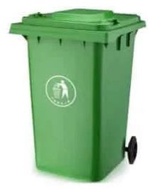Plastic Wheel Dustbin, Color : Green for Indoor Outdoor