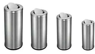 Stainless Steel Dustbin, Color : Silver for Indoor