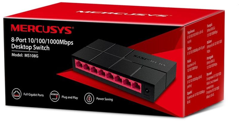 Gvision 8-Port 10/100/1,000 Mbps Desktop Switch
