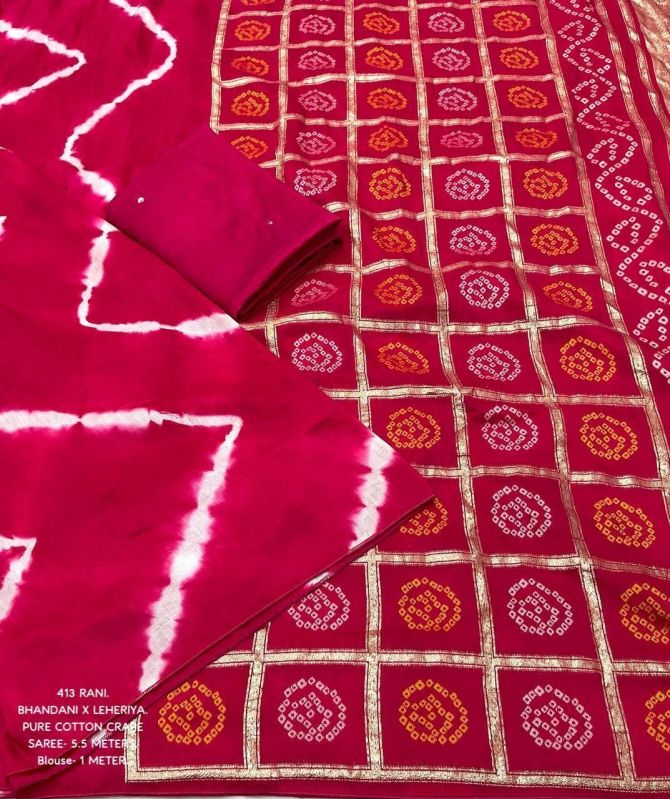 Hooriya Fashions - New Supery Designed Traditional Bhandani Leheriya Saree