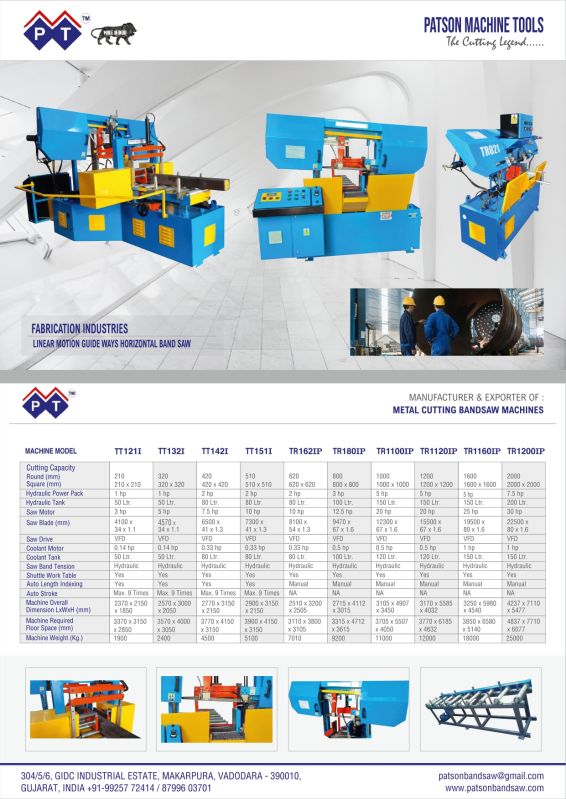 Fabrication Industries Metal Cutting Band Saw Machine