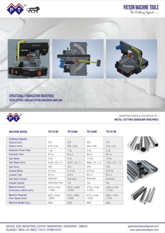 Structural Metal Cutting Band Saw Machine