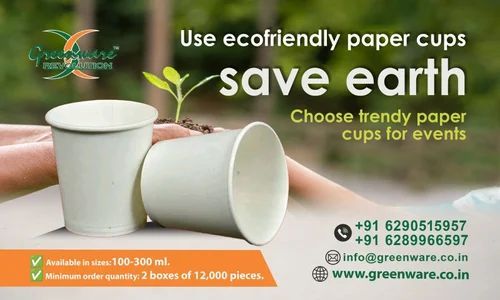 Plain Disposable Paper Cups, Color : White
