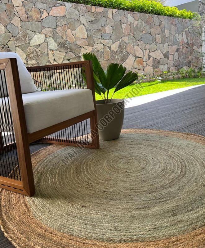 Fancy Round Handmade Jute Rug