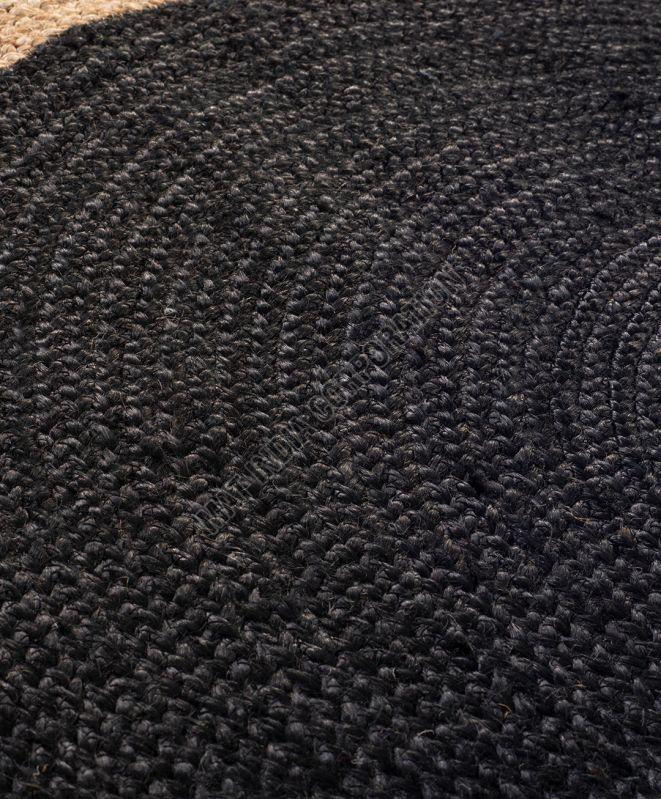 Plain Black Jute Rug