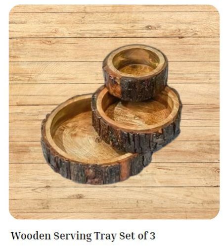 3 Set Wooden Serving Tray
