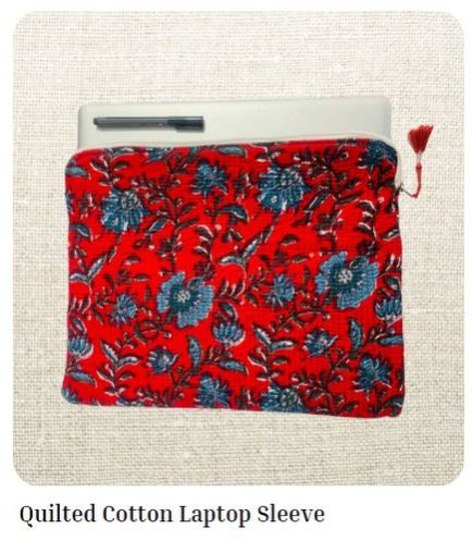 Cotton Quilted Laptop Sleeve