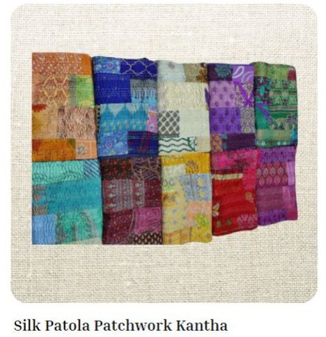 Cotton Silk Patola Patchwork Kantha Quilt