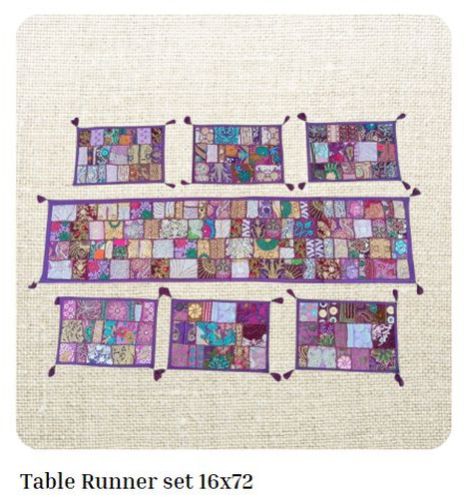 Printed Cotton Table Runner Set