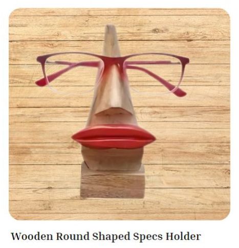 Wooden Eyeglass Round Shape Spectacle Holder