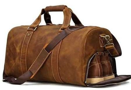 AD03 Anfaal Premium Leather Duffle Bag Gym, Or Daily Utility
