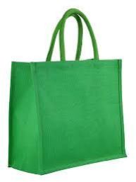 Green Plain Jute Shopping Bag
