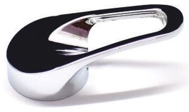 Polished Metal U Cut 38 Faucet Handle, Color : Chrome & Black