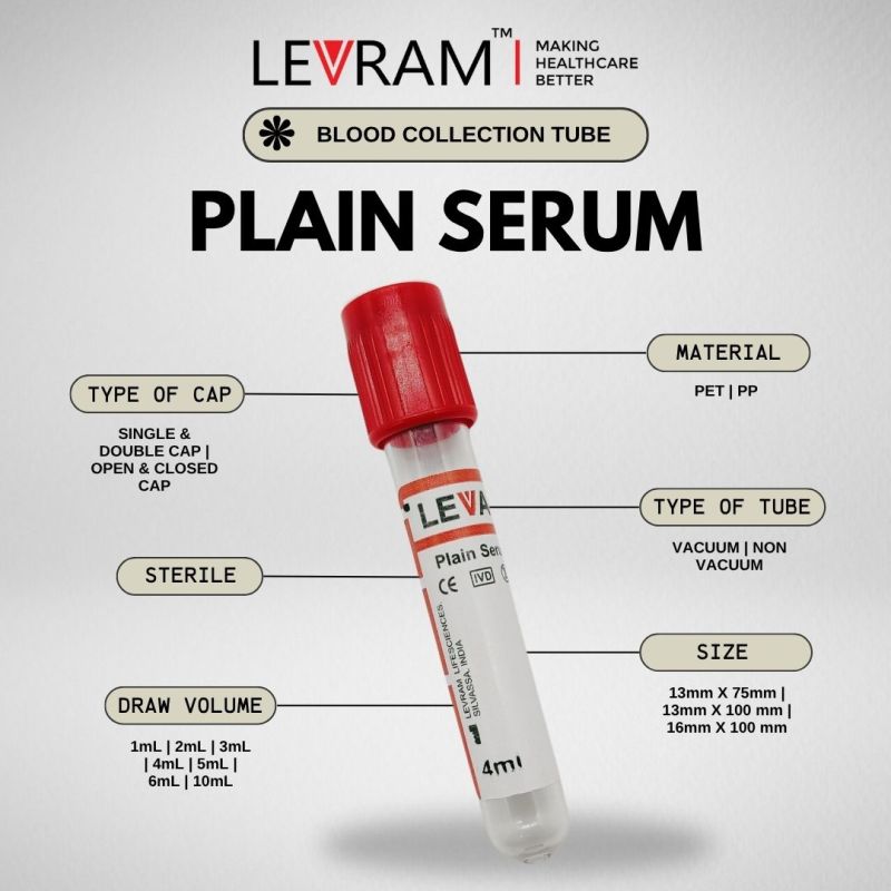 Vacuum Plain Serum Blood Collection Tube