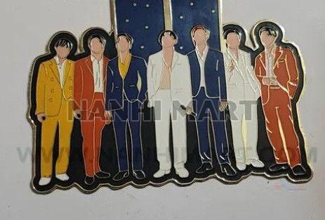 Brass BTS Enamel Lapel Pin