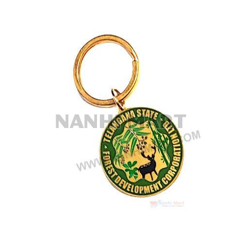 Brass Round Customised Keychain