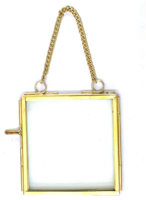 Brass and Glass Picture Frame 3"x3" and 4"x4"