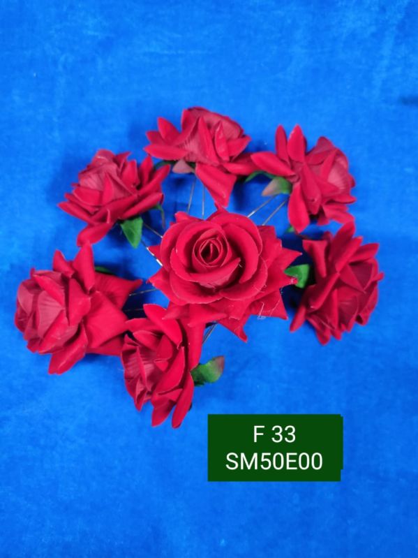 Red Rose Flower Hair Pin