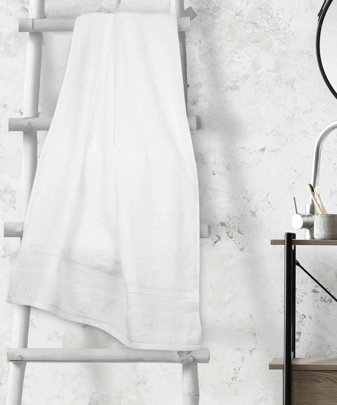 627 GSM My Trident White Cotton Bath Towel