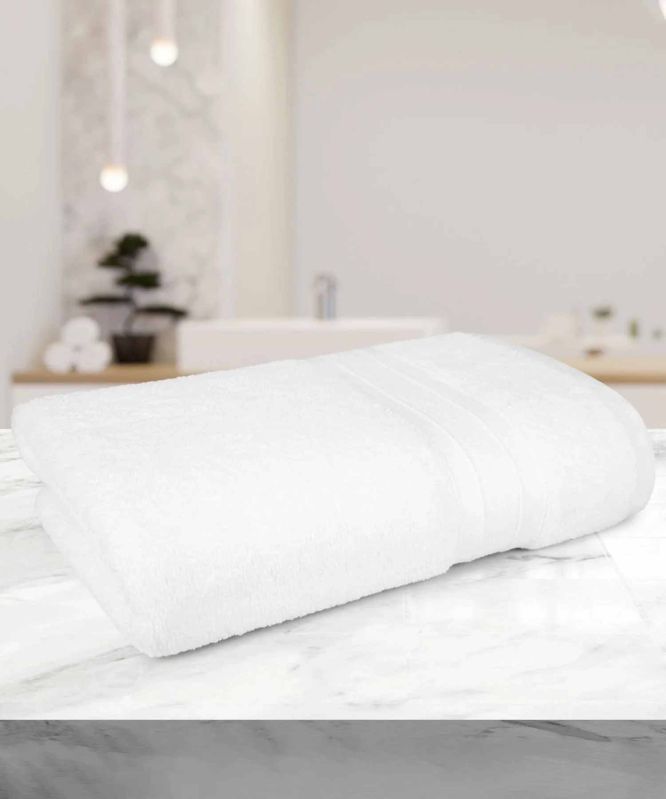 827 GSM My Trident White Cotton Bath Towel