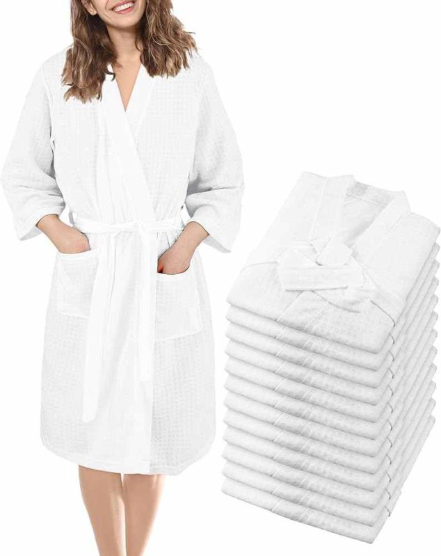 Ladies Plain Waffle Bath Robe