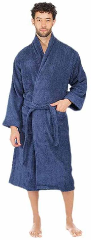 Men Plain Cotton Bath Robe