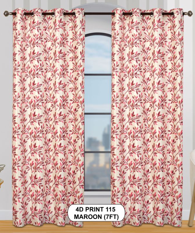 4d print 115 maroon window curtains