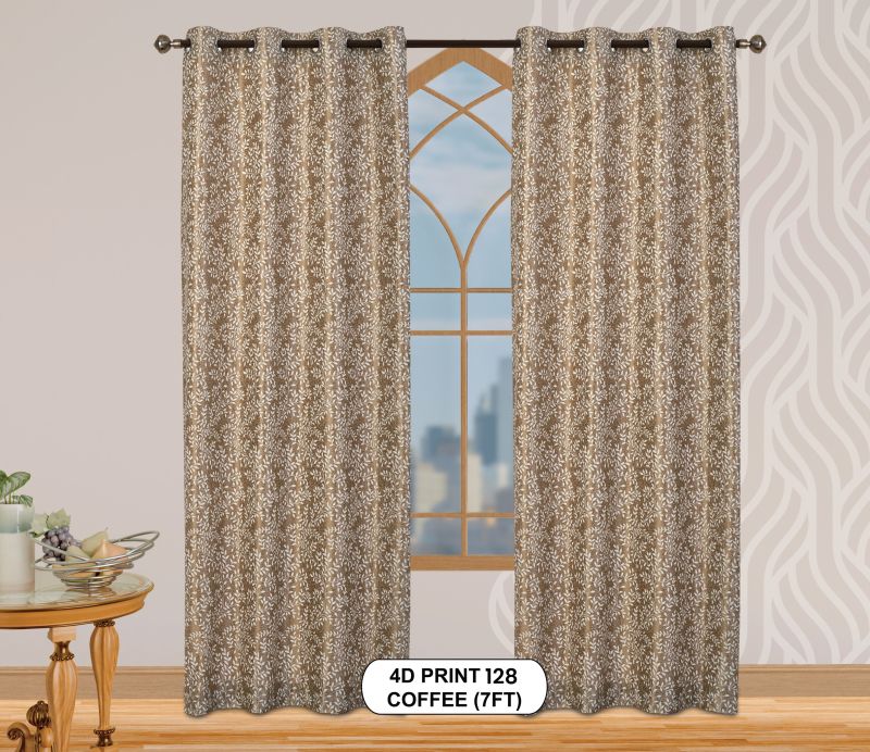 4d Print 128 Coffee Window Curtains