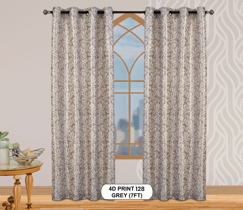 4d Print 128 Grey Window Curtains