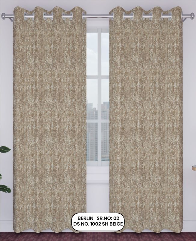 Berlin Beige Design Ring Style Jacquard Curtain