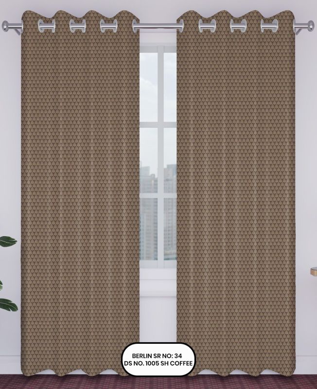 Berlin Coffee Design Ring Style Jacquard Curtain