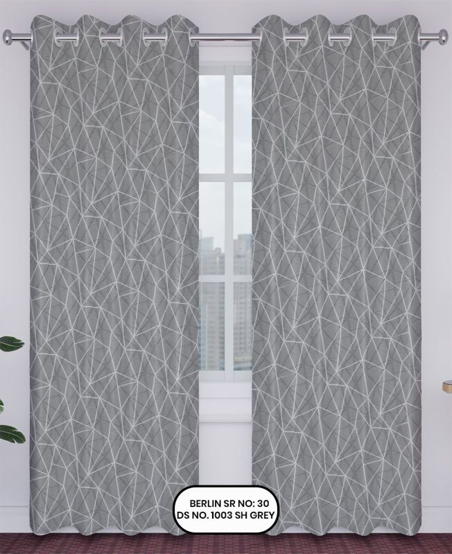 Berlin Grey Design Ring Style Jacquard Curtain