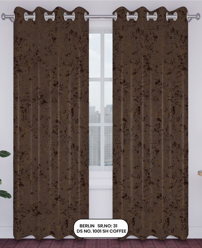 Berlin Jacquard Coffee Design Polyester Curtain