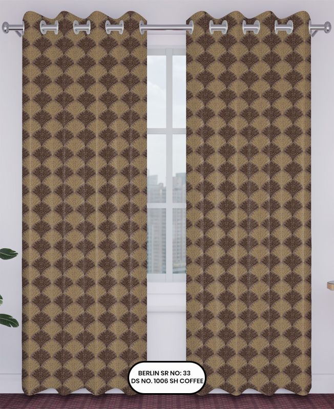 Berlin Jacquard Curtain &AMP;ndash; Coffee| Design no.1006 | SR.no. 33 | Ring Style