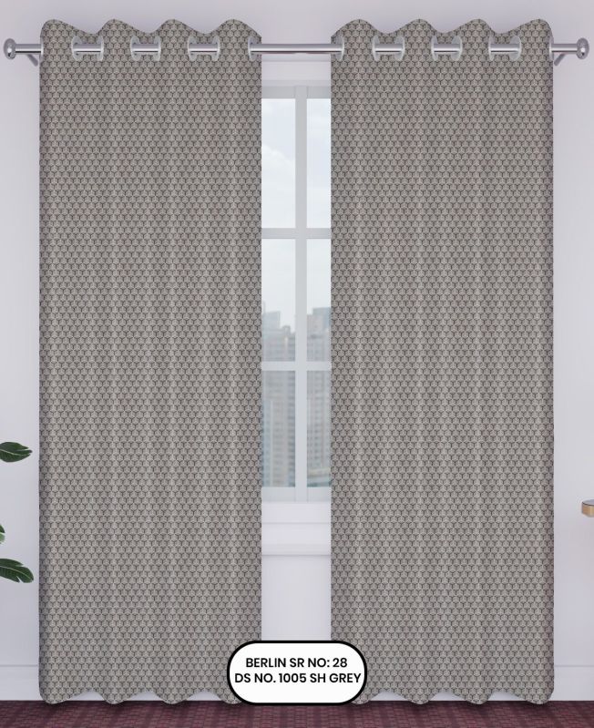 Berlin Jacquard Curtain – Grey | Design no.1005 | SR.no. 28| Ring Style