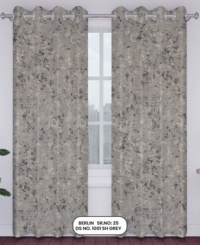 Berlin Jacquard Curtain &AMP;ndash; Grey| Design no.1001| SR.no. 25| Ring Style |