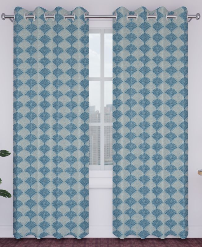 Berlin Jacquard Curtain &AMP;ndash;sky Blue| Design no.1006 | SR.no. 45 | Ring Style