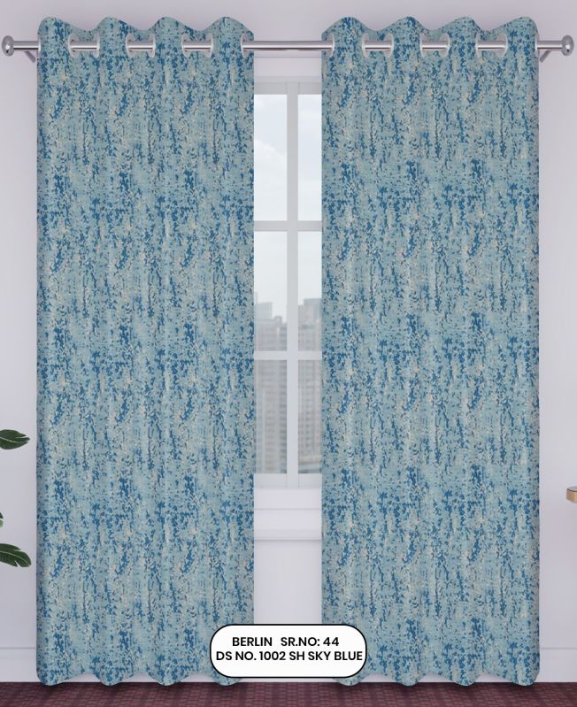 Berlin Sky Blue Design Ring Style Jacquard Curtain