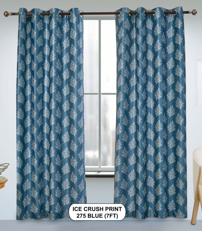 Ice Crush Print 275 Blue Light Window Curtains
