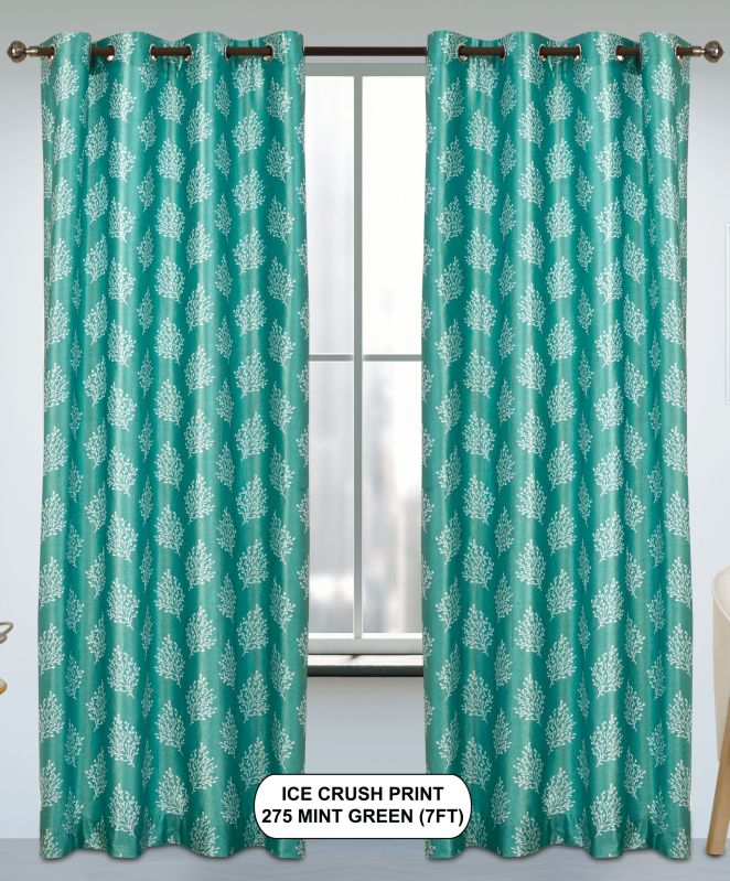 Ice Crush Print 275 Mint Green Light Window Curtains