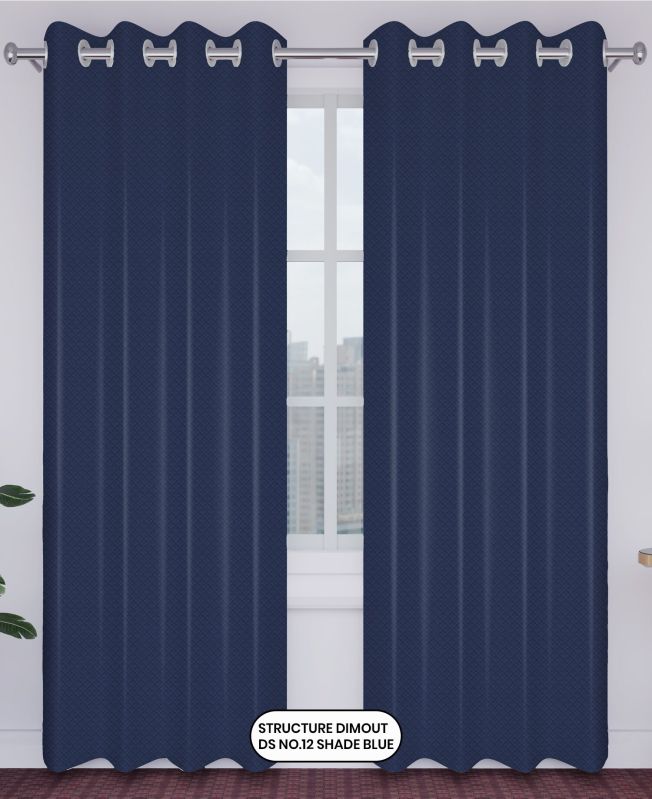 structure dimout design 12 shade blue polyester curtain