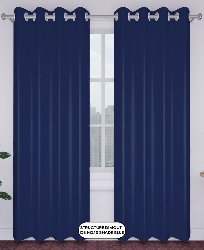 Structure Dimout Design 15 Shade Blue Polyester Curtains