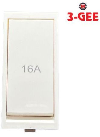 Polycarbonate 3-GEE 16A. 1 Way Switch, Color : White