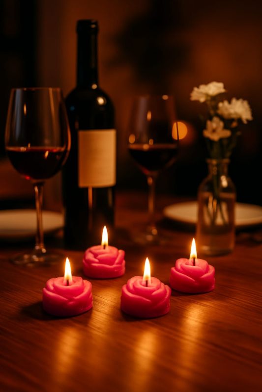 Royal Gold Multi Color Rose Shape Soy Wax Scented Candle