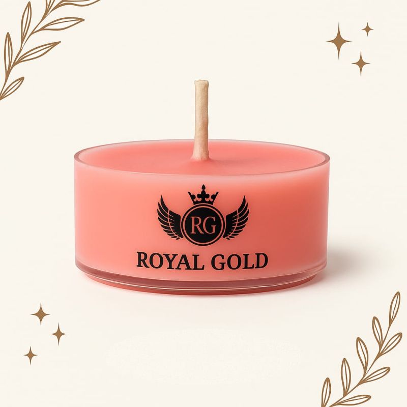 Royal Gold Red Round Soy Wax Tea Light Candle